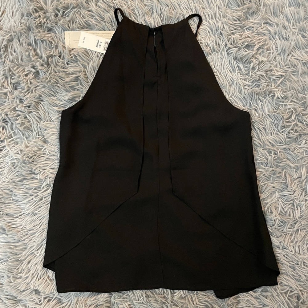 NWT Banana Republic Womens High-Neck Layered Sleeveless Top in black color - Picture 2 of 13